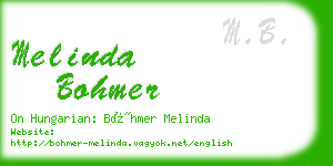 melinda bohmer business card