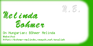 melinda bohmer business card